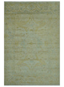 Traditional Oushak Design Beige And Gold 6x9 Hand Knotted Wool Area Rug