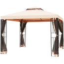 10 x 10 Feet 2-Tier Vented Metal Canopy with Mosquito Netting by LJGDeals