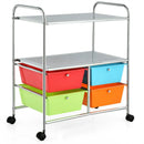 Mobile 4 Drawers Shelves Rolling Storage Cart Rack by LJGDeals