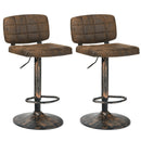 Set of 2 Vintage Bar Stools with Adjustable Height and Footrest by DirectDeals