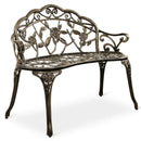 Outdoor Cast Aluminum Patio Bench Antique Rose by LJGDeals