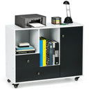 Lateral Mobile Filing Cabinet with 2 Drawers-Black by LJGDeals