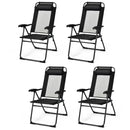 4 Pieces Patio Garden Adjustable Reclining Folding Chairs with Headrest by LJGDeals