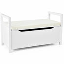 34.5 ×15.5 ×19.5 Inch Shoe Storage Bench with Cushion Seat for Entryway by LJGDeals