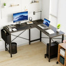 L-Shaped Corner Computer Desk with Storage Pocket | Wooden Home Office / Gaming by 2Dropme