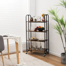 Foldable Rolling Cart with Storage Shelves for Kitchen-4-Tier by DirectDeals