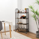 Foldable Rolling Cart with Storage Shelves for Kitchen-4-Tier by LJGDeals