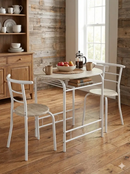 3-Piece Dining Set for 2 – Minimalist Wooden Table + 2 Metal Frame Chairs by 2Dropme