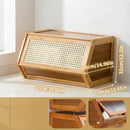 Thin Bamboo Shoe Cabinet with 3 Flip Drawers – Narrow Shoe Storage Organizer by 2Dropme