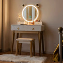 Vanity Set with 3-Color Lighted Touch Screen Dimming Mirror and 4 Drawers by LJGDeals