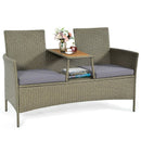 2-Person Patio Rattan Conversation Furniture Set with Coffee Table by LJGDeals