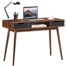 Stylish Computer Desk Workstation with 2 Drawers and Solid Wood Legs by LJGDeals