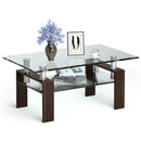 Rectangle Glass Coffee Table with Metal Legs for Living Room by LJGDeals