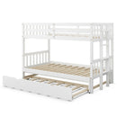 Twin Pull-Out Bunk Bed with Trundle Wooden Ladder by LJGDeals