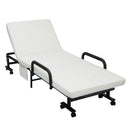 Adjustable Folding Guest Bed Frame with Mattress and Wheels by LJGDeals