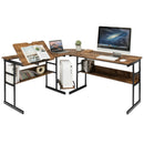 L-Shaped Computer Desk with Tiltable Tabletop by LJGDeals