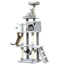 66 Inch Cat Tree Condo Kitten Multi-Level Activity Center-Gray by LJGDeals