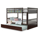 Full over Full Bunk Bed Platform Wood Bed with Ladder by LJGDeals