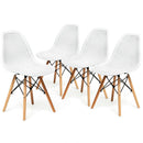4 Pieces Modern Plastic Hollow Chair Set with Wood Leg by LJGDeals
