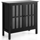 Glass Door Sideboard Console Storage Buffet Cabinet by LJGDeals