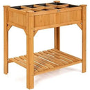 8 Grids Wood Elevated Garden Planter Box Kit with Liner and Shelf by LJGDeals