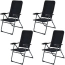 Set of 4 Patio Folding Chairs with Adjustable Backrest-Black by LJGDeals