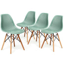 4 Pieces Modern Plastic Hollow Chair Set with Wood Leg by LJGDeals
