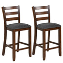 2 Pieces Counter Height Chairs with Fabric Seat and Rubber Wood Legs by LJGDeals