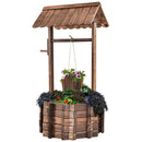 Outdoor Wooden Wishing Well Planter Bucket by LJGDeals