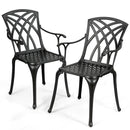 2 Pieces Durable Aluminum Dining Chairs Set with Armrests by LJGDeals