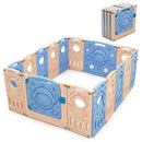 18-Panel Foldable Baby Playpen Kids Activity Center with Lockable Door