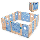 18-Panel Foldable Baby Playpen Kids Activity Center with Lockable Door