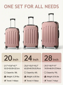 Multi Color - 3PCs Luggage Set 20/24/28 Inch Hard Shell Spinner with TSA Lock by 2Dropme