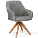 Fabric Swivel Accent Chair with Beech Wood Legs by LJGDeals