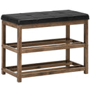 2-Tier Wooden Shoe Rack Bench with Padded Seat by LJGDeals