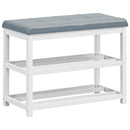 2-Tier Wooden Shoe Rack Bench with Padded Seat by LJGDeals