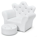 Children Upholstered Princess Sofa with Ottoman and Diamond Decoration for Boys and Girls by LJGDeals