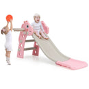 3-in-1 Kids Slide Baby Play Climber Slide Set with Basketball Hoop by LJGDeals
