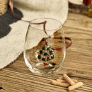 Stemless Christmas Tree Wine Glasses - Set of 2