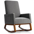Rocking High Back Upholstered Lounge Armchair with Side Pocket by LJGDeals