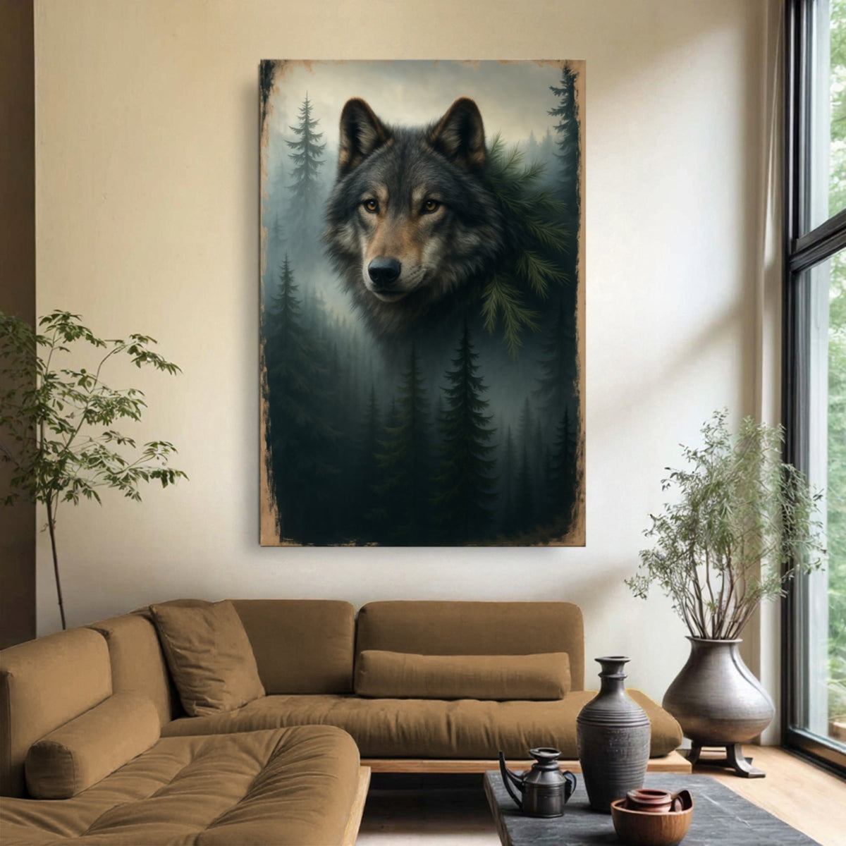Wolf Double Exposure Wall Art V, photo 4 of 10