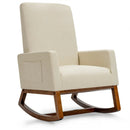Rocking High Back Upholstered Lounge Armchair with Side Pocket by LJGDeals