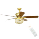 52 Inch Retro Ceiling Fan Light with Reversible Blades Remote Control by LJGDeals