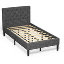 Upholstered Bed Base with Button Stitched Headboard by LJGDeals