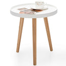 Mid Century Modern Round Side Sofa Coffee Table with Wooden Tray by LJGDeals