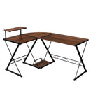 L-Shaped Desk Reversible Corner Computer Desk with Movable Shelf and CPU Stand by LJGDeals