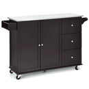 Kitchen Island 2-Door Storage Cabinet with Drawers and Stainless Steel Top by LJGDeals