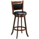29 Inch Swivel Bar Height Stool Wooden Upholstered Dining Chair by LJGDeals