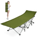 Folding Camping Cot with Side Storage Pocket Detachable Headrest by LJGDeals