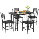 5 Pieces Wood Rectangular Dining Table Set by LJGDeals
